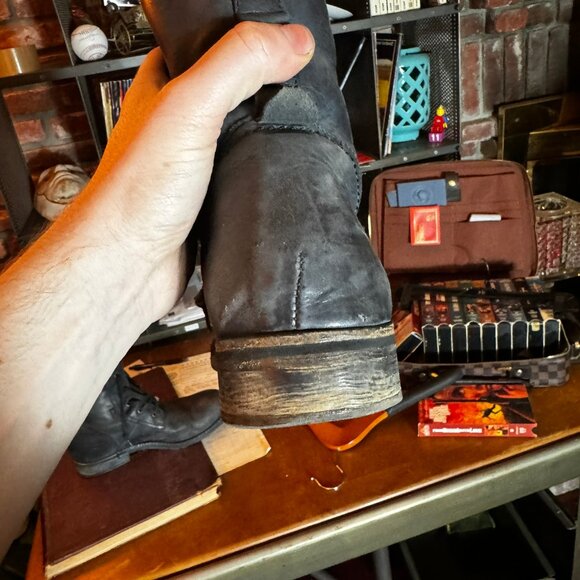 $1298 JOHN VARVATOS Runway Gray Backlace BOOTS sz10 - Picture 8 of 14